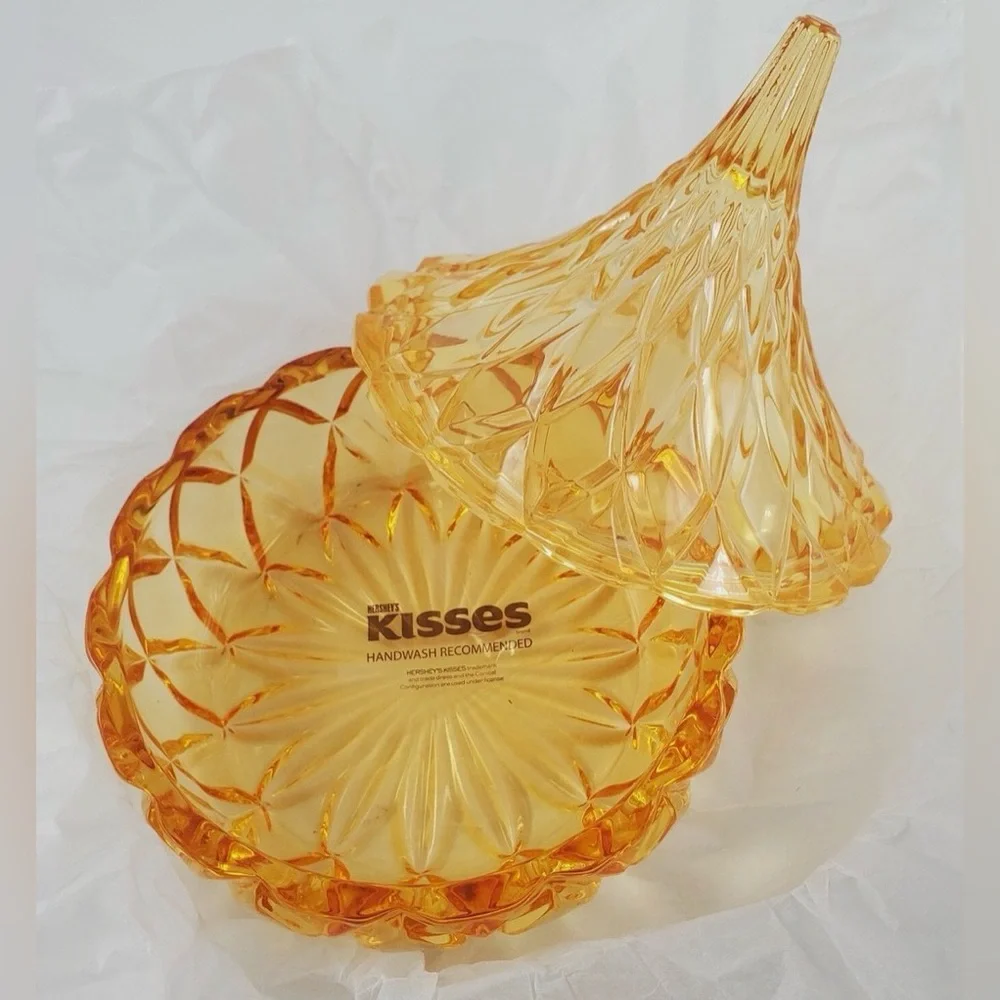 NWT Hersheys Kisses Crystal Covered Candy Dish Gold Godinger 5